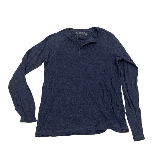 Faherty Long-Sleeve Cloud Henley - Baltic Navy Heather - Picture 3 of 9